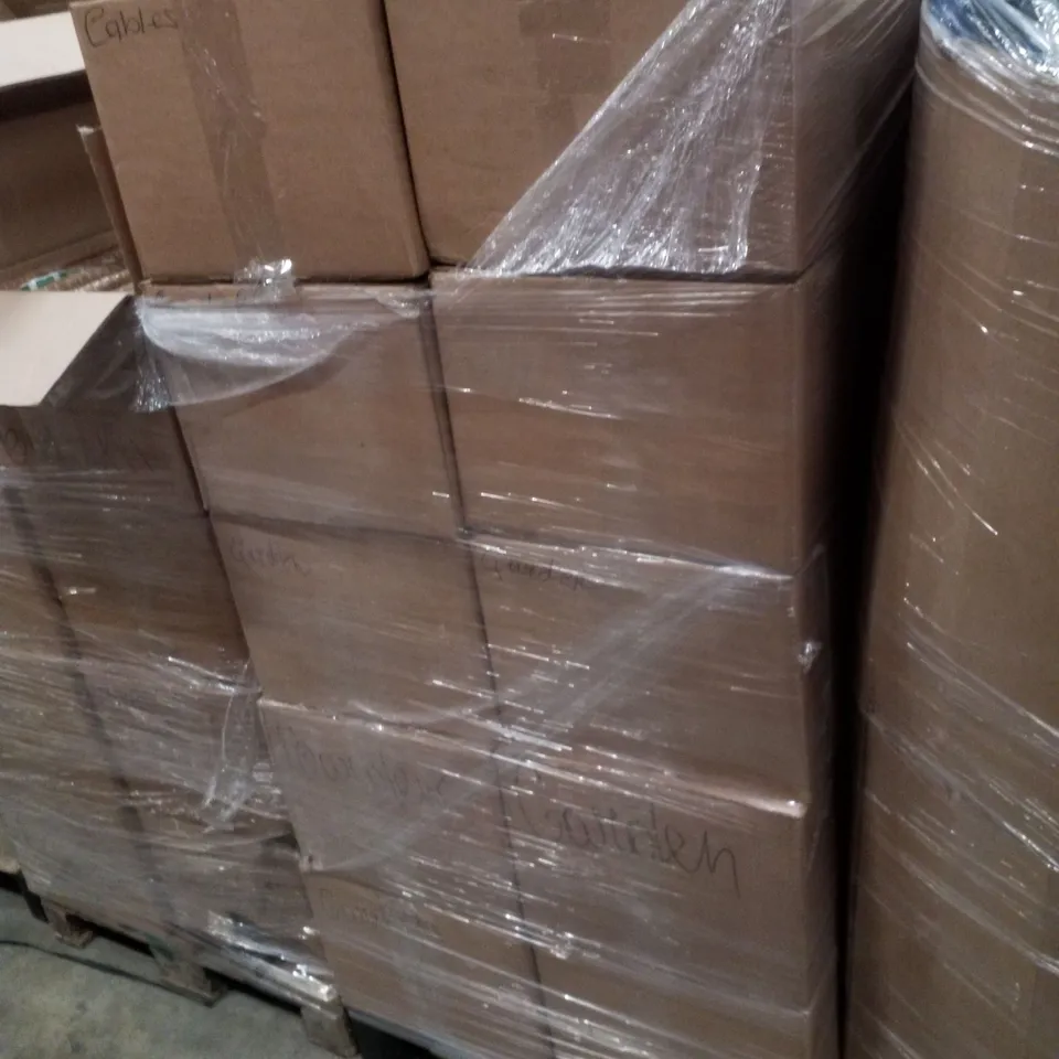 PALLET CONTAINING ASSORTED PRODUCTS INCLUDING CABLES, CANDLES & GARDEN PRODUCTS