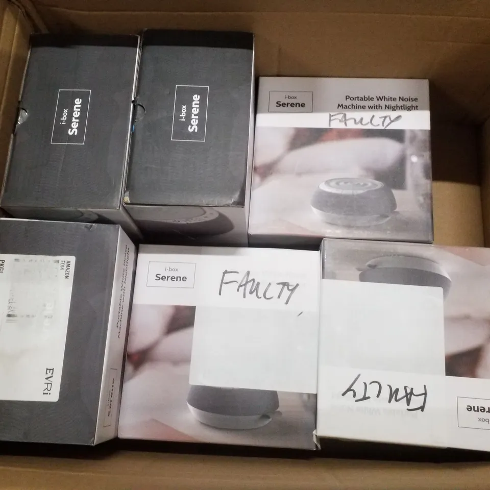 PALLET CONTAINING ASSORTED ELECTRICAL PRODUCTS INCLUDING DETROIT RETRO RADIOS, PORTABLE WHITE NOISE MACHINES, PORTABLE BATTERY BASE FOR AMAZON ECHO DOT & PORTABLE SPEAKER DOCKS