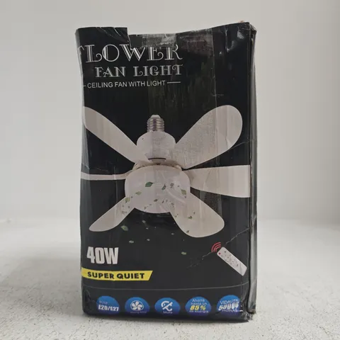 BOXED FLOWER FAN LIGHT - CEILING FAN WITH LIGHT - 40W, 20.5" WIDE