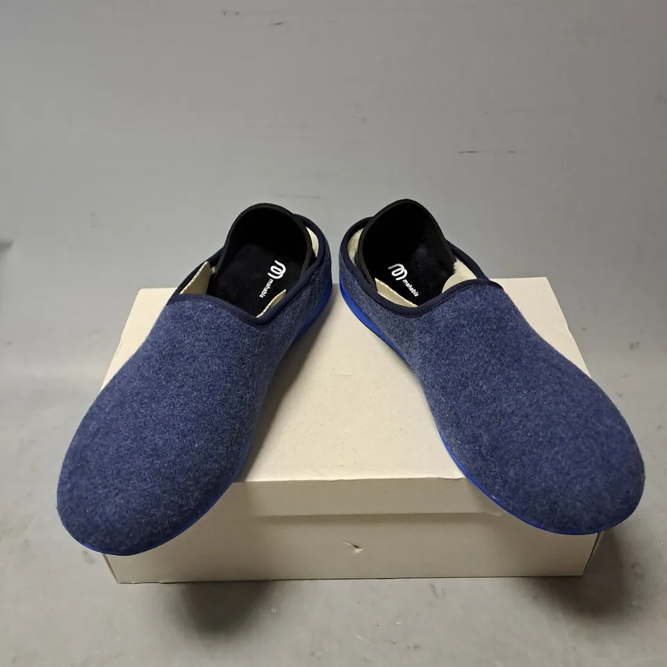 BOXED PAIR OF MAHABIS CLASSIC SHOES IN BLUE SIZE MENS 10/10.5