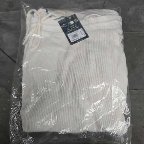 BAGGED WHITE COMPANY COSY JERSEY RIB BOTTOM IN PALE IVORY - XL