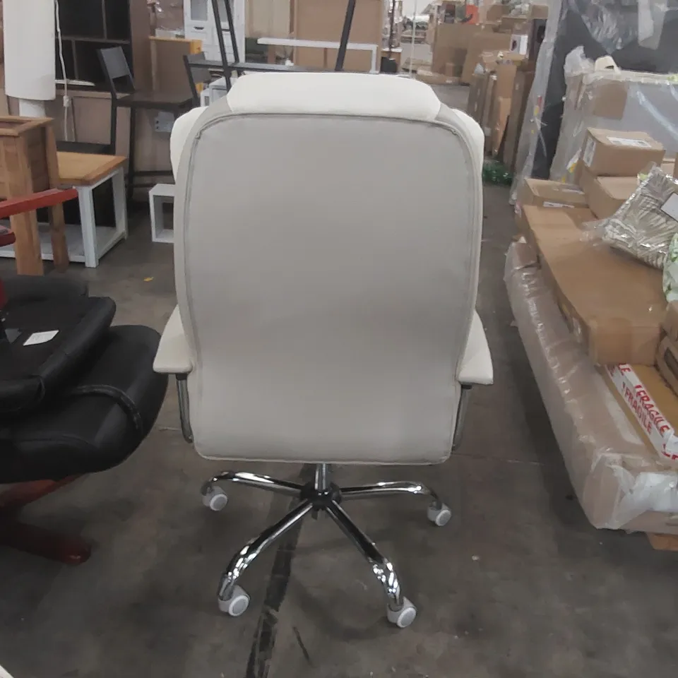 DESIGNER UPHOLSTERED FAUX LEATHER EXECUTIVE OFFICE CHAIR