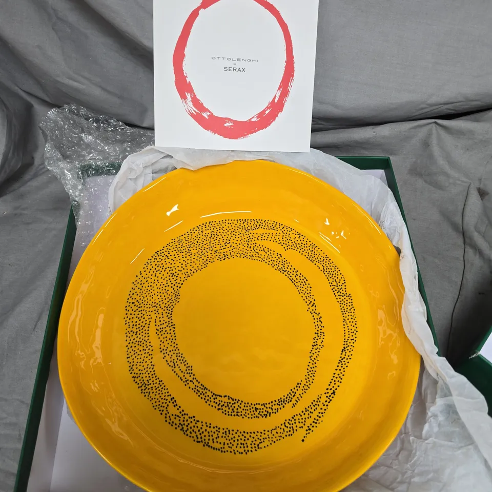 OTTOLENGHI FOR SERAX – YELLOW CERAMIC PLATE WITH DOTTED CONCENTRIC RINGS