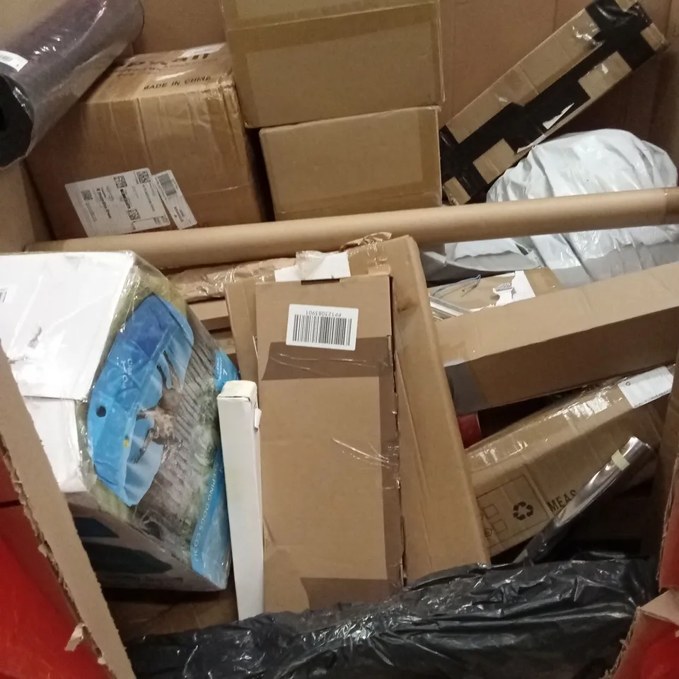 PALLET OF ASSORTED HOUSEHOLD GOODS AND PRODUCTS TO INCLUDE; DIE CUTTING AND EMBOSSING MACHINE, AIR COOLER, SHOWER SET ETC