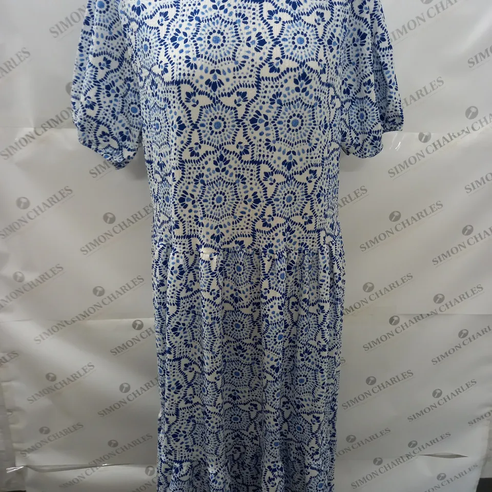 QED LONDON SMOCK DRESS IN BLUE - UK L