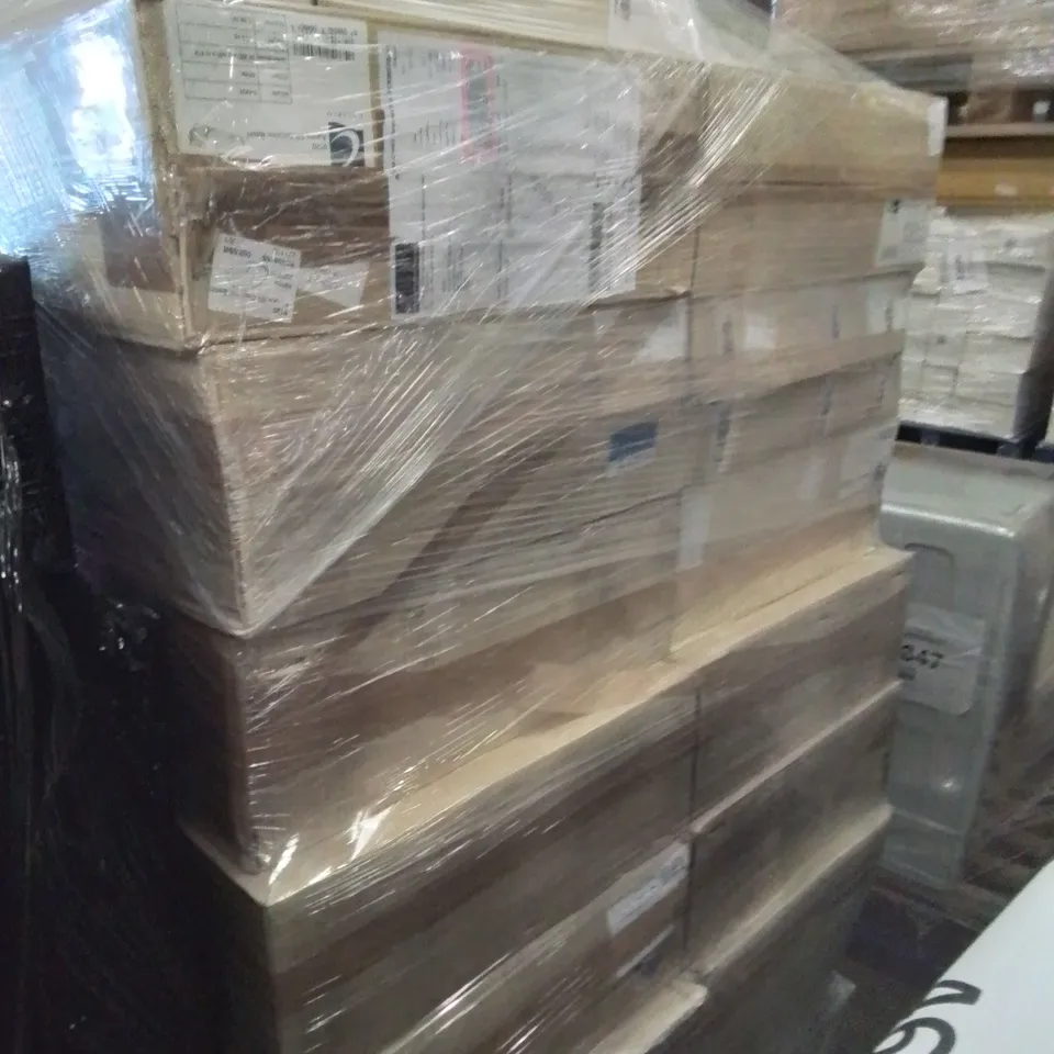 PALLET OF BOXED AURORA SR CERAMIC BASINS & BTW WC PANS.