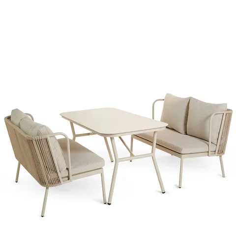 BOXED MY GARDEN STORIES IBIZA DINING / CONVERSATION SOFA SET - GREY - BENCHES ONLY