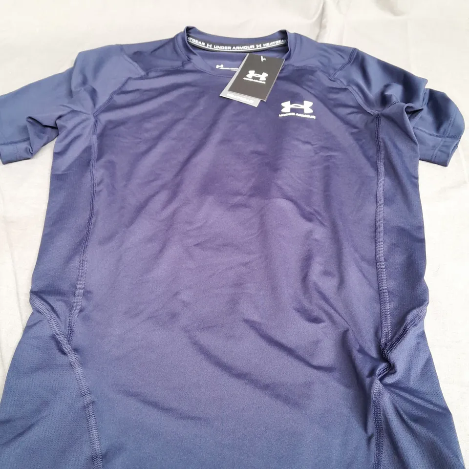 UNDER ARMOUR HEAT GEAR NAVY T-SHIRT - MEDIUM