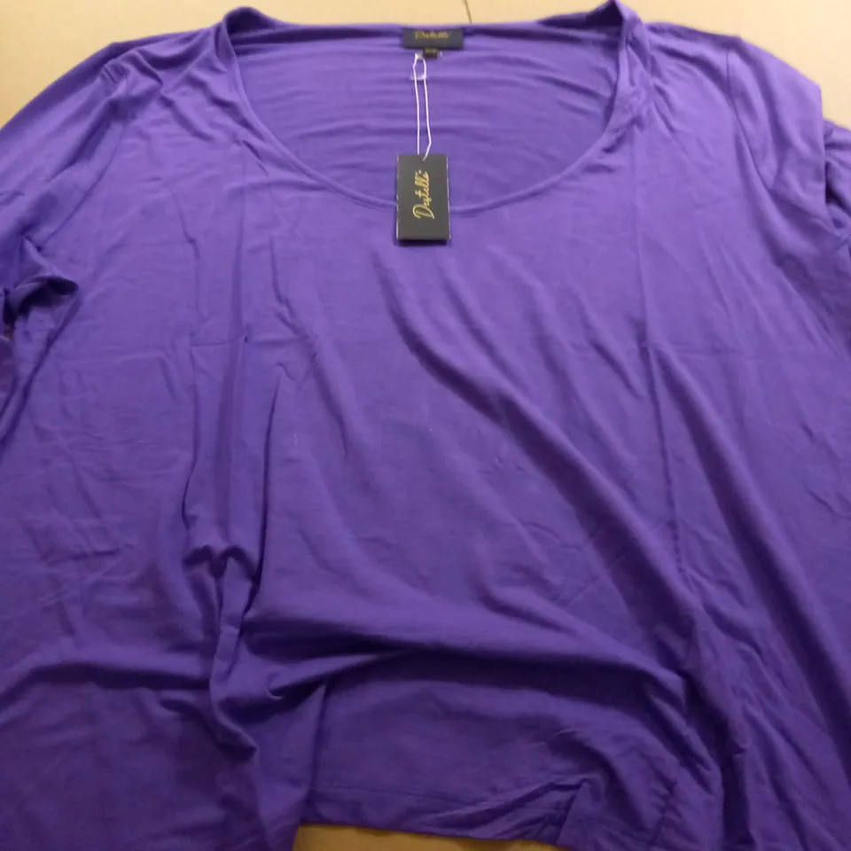 LOT OF 30 BRAND NEW DESTELLO SCOOP NECK 3/4 SL3EVE TOPS IN PURPLE - UK 22