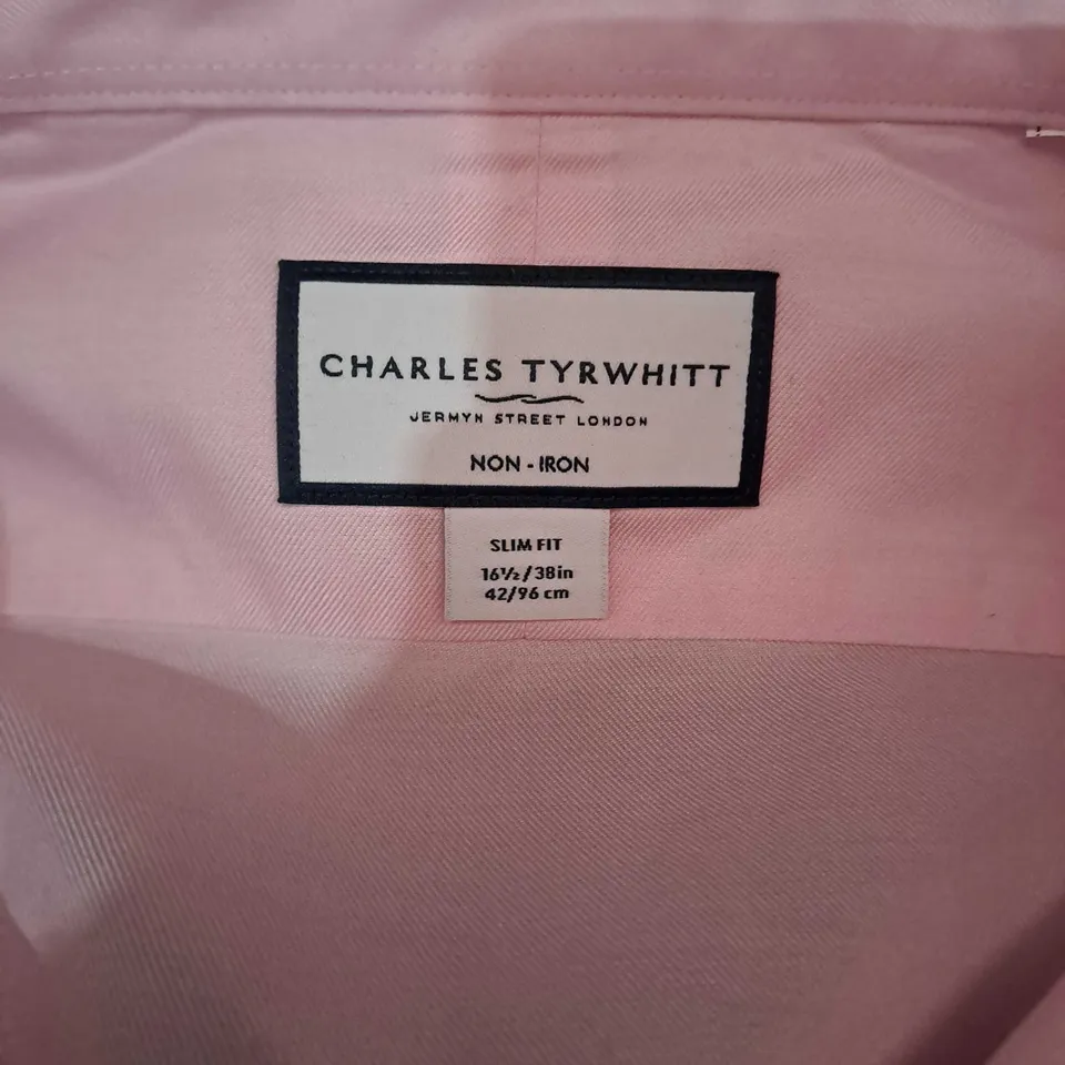CHARLES TYRWHITT SLIM FIT SHIRT IN PINK - 15.5/38in