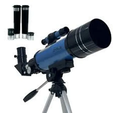 BOXED ASTRONOMICAL 400-70 PORTABLE REFRACTOR TELESCOPE WITH LIGHTWEIGHT TRIPOD