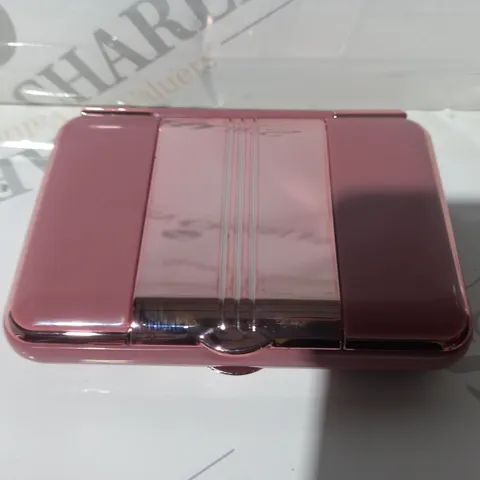 SIMPLY BEAUTY MAGNIFICATION MIRROR WITH LED, TWEEZERS & CRYSTAL NAIL FILE IN BLUSH/ROSE