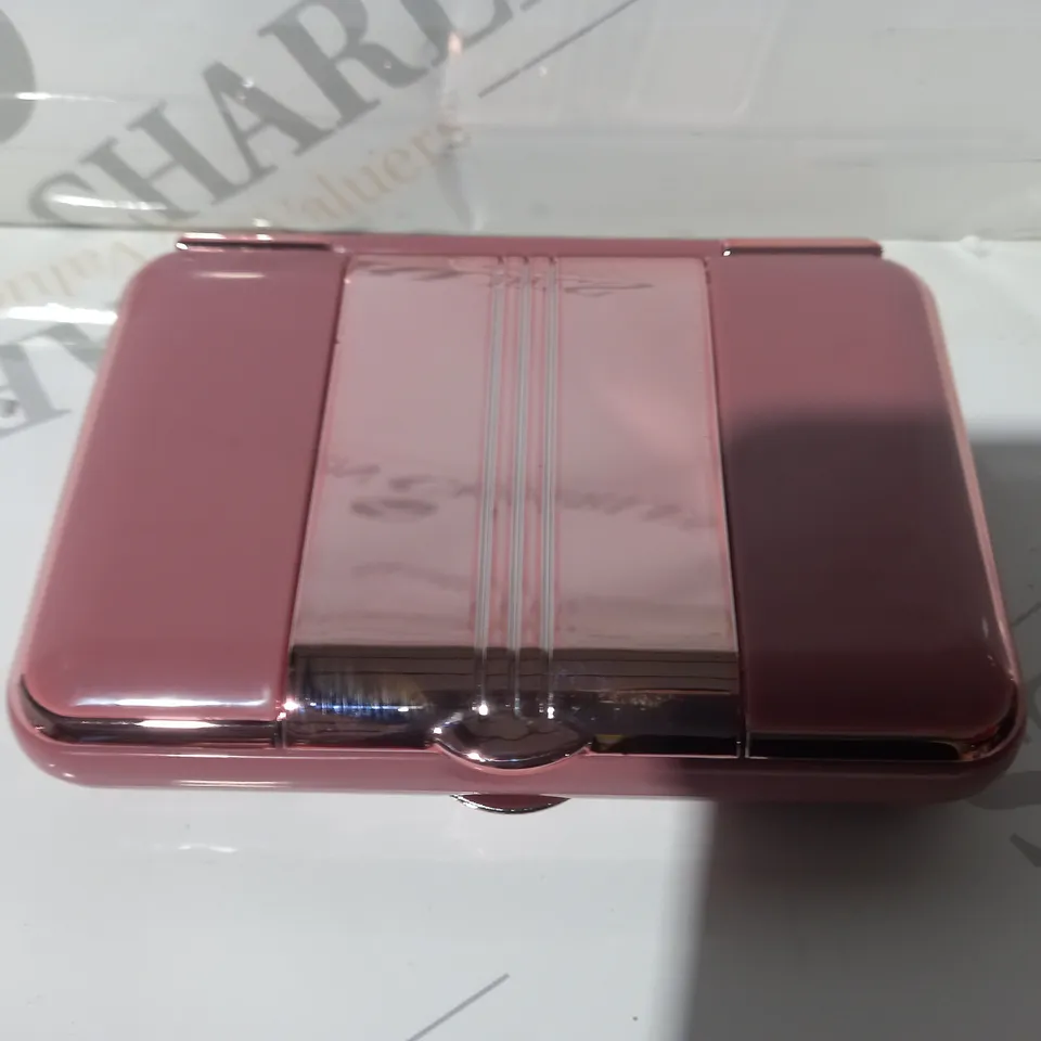 SIMPLY BEAUTY MAGNIFICATION MIRROR WITH LED, TWEEZERS & CRYSTAL NAIL FILE IN BLUSH/ROSE