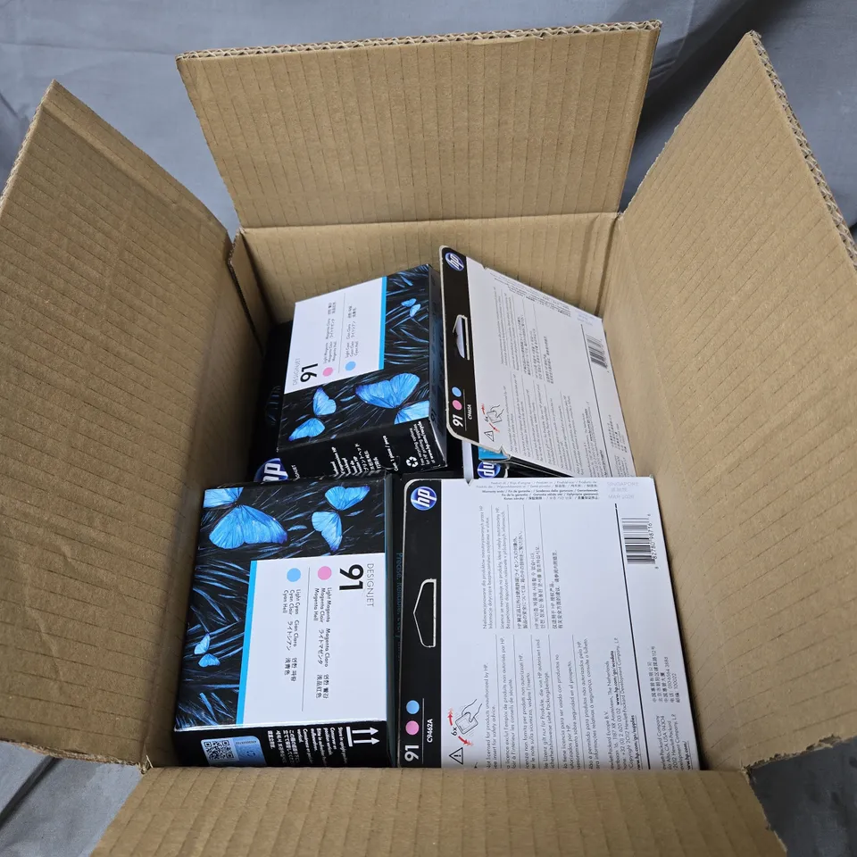 APROXIMATELY 12 X HP DESIGNJET 91 INK CARTRIDGE (C9462A) LIGHT MAGENTA, LIGHT CYAN