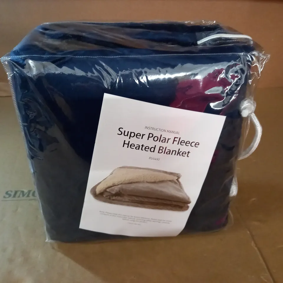 SUPER POLAR FLEECE HEATED BLANKET - NAVY 
