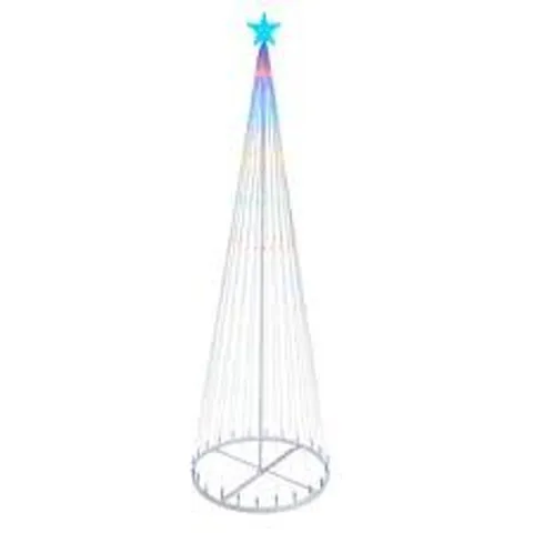 Noxed Neo 8ft White Waterfall LED Outdoor Christmas Tree Light Cascading Star Tree with 5m Lead Multi Function Modes