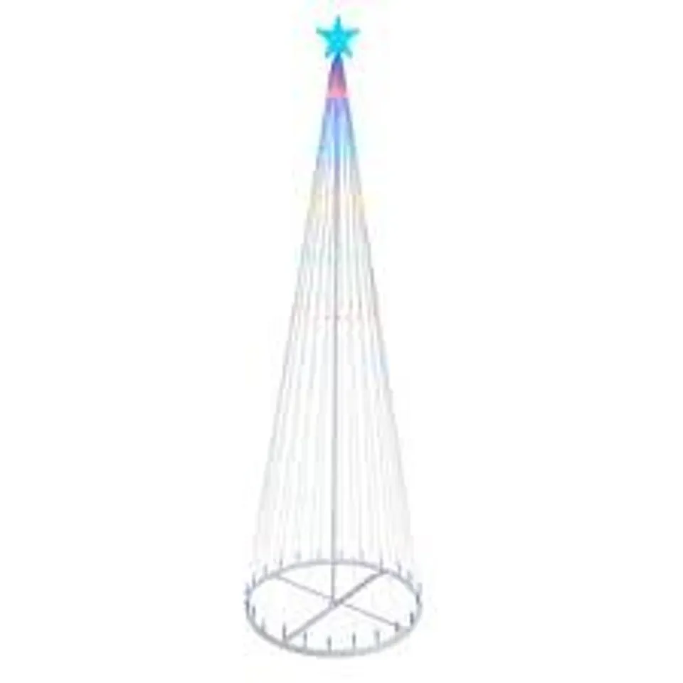 Noxed Neo 8ft White Waterfall LED Outdoor Christmas Tree Light Cascading Star Tree with 5m Lead Multi Function Modes