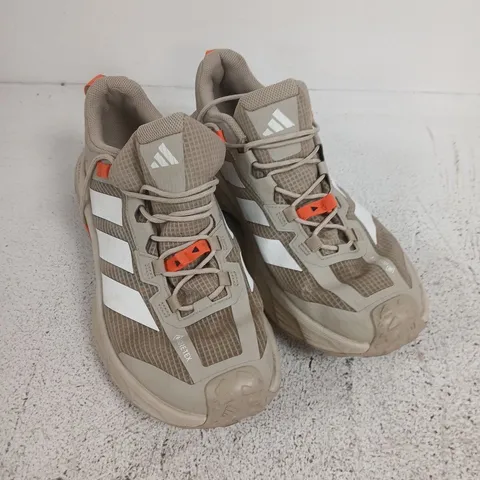 ADIDAS HIKING SNEAKERS – BEIGE/STONE, CONTINENTAL OUT SOLE, TERREX, DREAMSTRIKE, GORE-TEX. SIZE 10