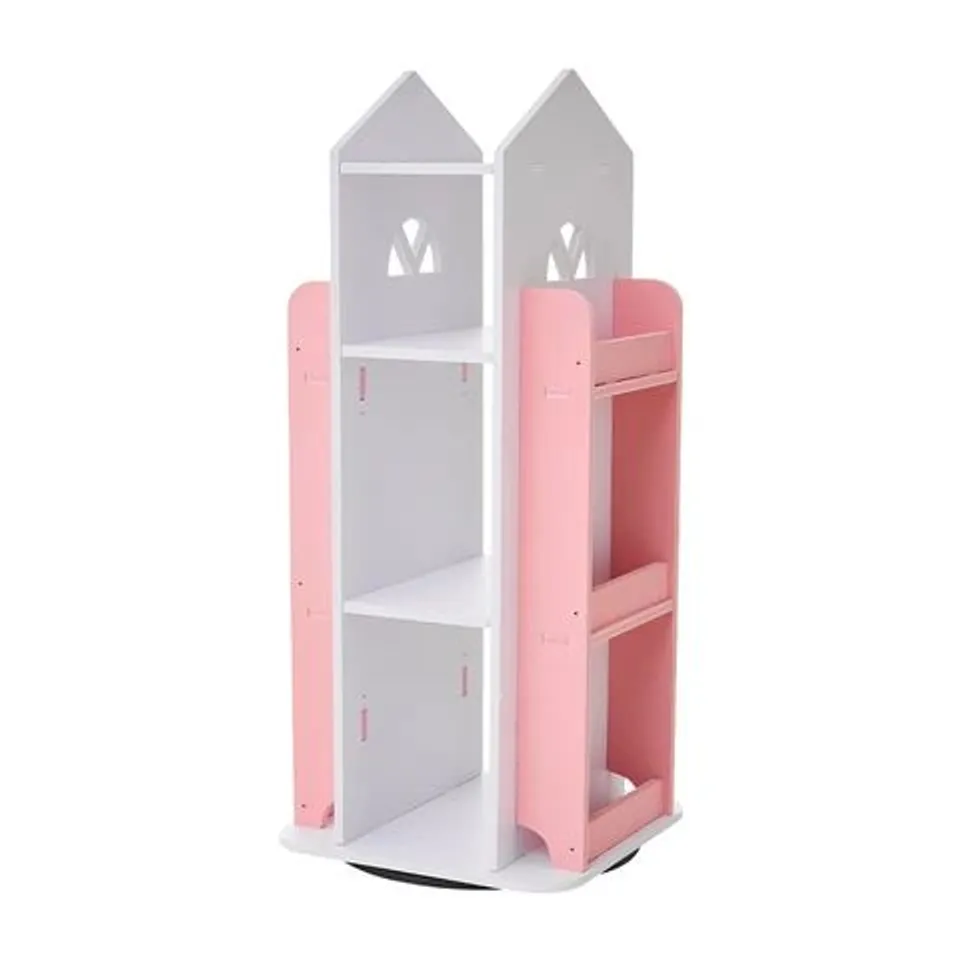 BOXED 4-TIER CASTLE KIDS ROTATING BOOKSHELF