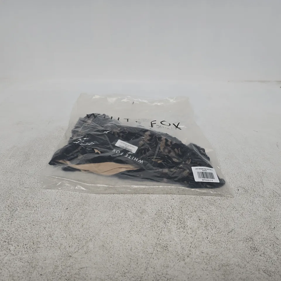 WHITE FOX LACE MIRAGE HALTER TOP BLACK SMALL