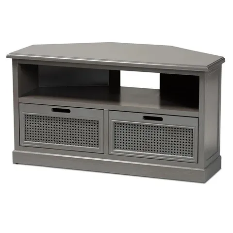 BRAND NEW BOXED HOMESDIRECT365 GREY WOODEN 2 DRAWER TV UNIT
