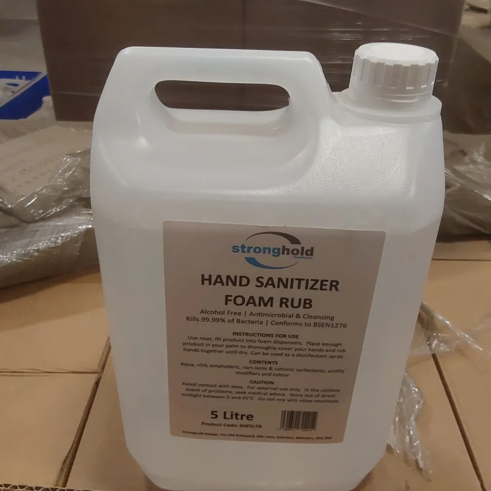 PALLET CONTAINING APPROXIMATELY 70x 5L STRONGHOLD HAND SANITIZER FOAM RUB