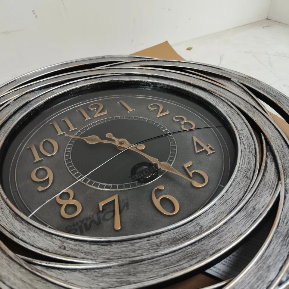 BOXED SMART GARDEN - 20" RIPLEY WALL CLOCK - CRACK IN GLASS