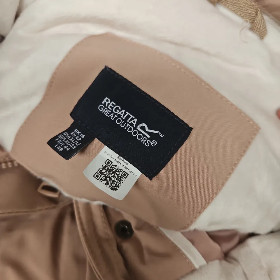 REGATTA GREAT OUTDOORS ISOTEX STRETCH JACKET - WOMEN'S, UK 16, BEIGE/PINK
