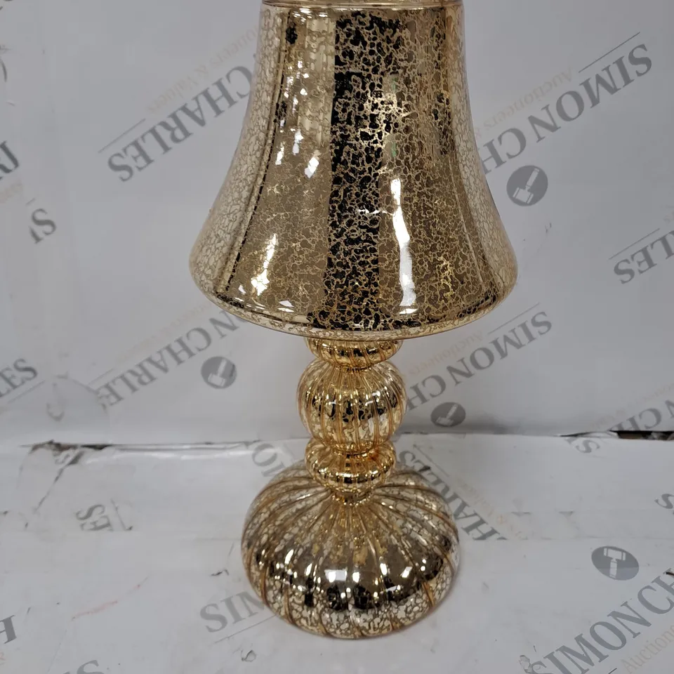 BOXED HOME REFLECTIONS PRE-LIT LED MERCURY GLASS LAMP IN GOLD