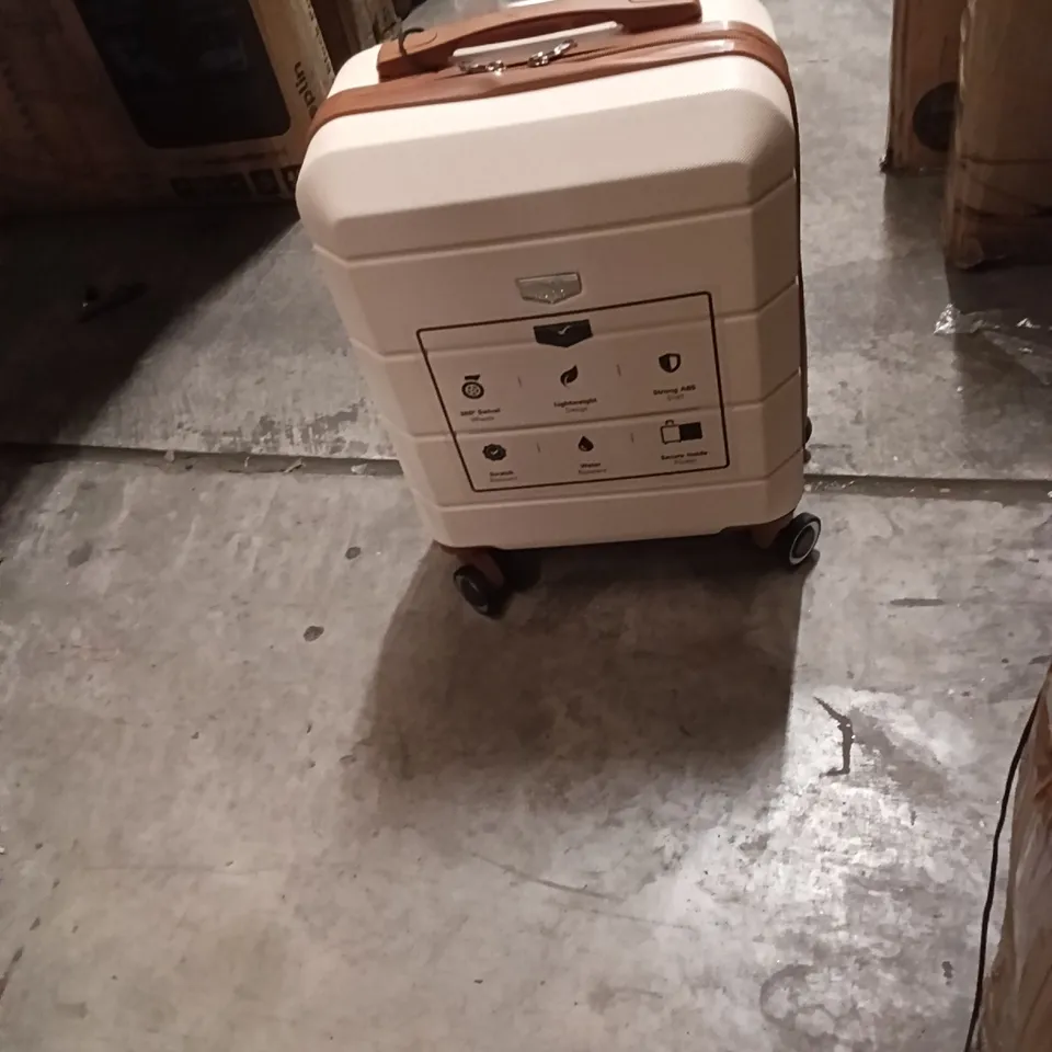 UNBOXED KEPLIN LUGG TRAVEL SUITCASE SMALL SIZE WITH WHEELS CREAM COLOUR
