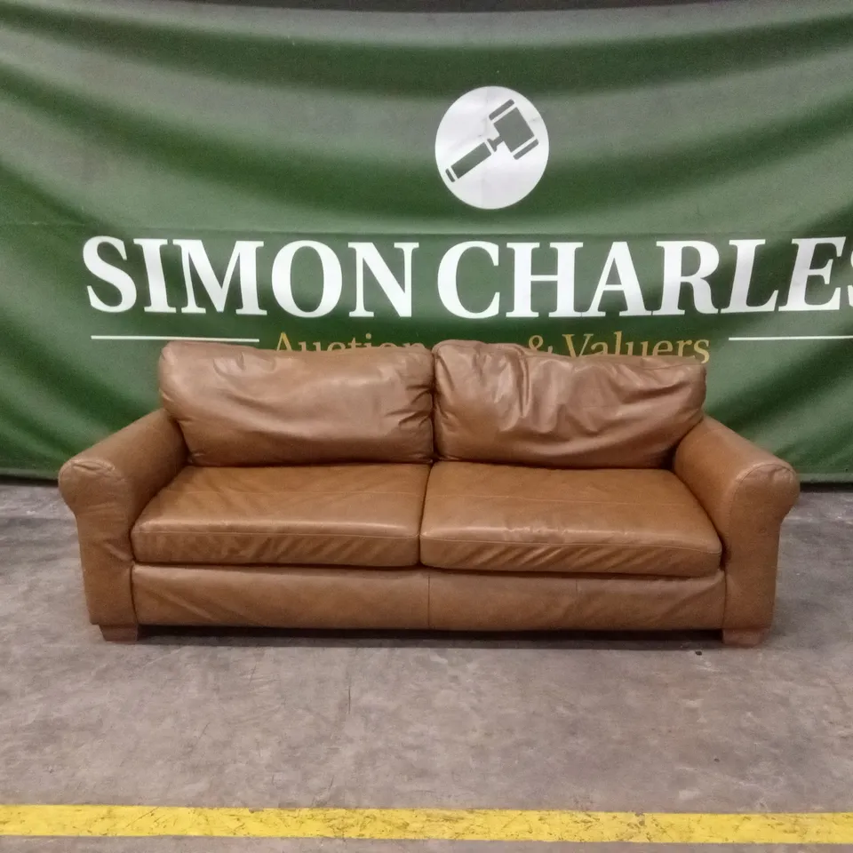 BAILEY 4 SEATER LEATHER SOFA - TAN RRP £949