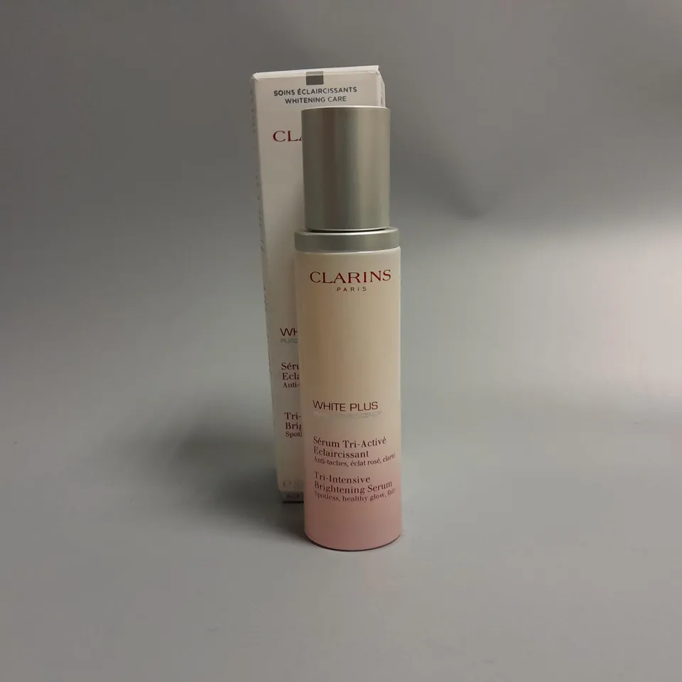 BOXED CLARINS WHITE PLUS TRI-INTENSIVE BRIGHTENING SERUM 50ML 