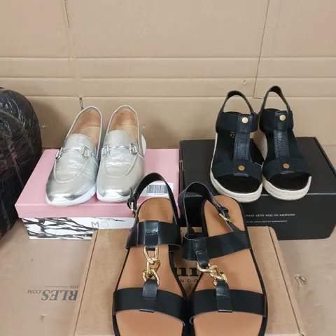 APPROXIMATELY 5 PAIRS OF LADIES SHOES ASSORTED COLOURS, SIZES AND STYLES