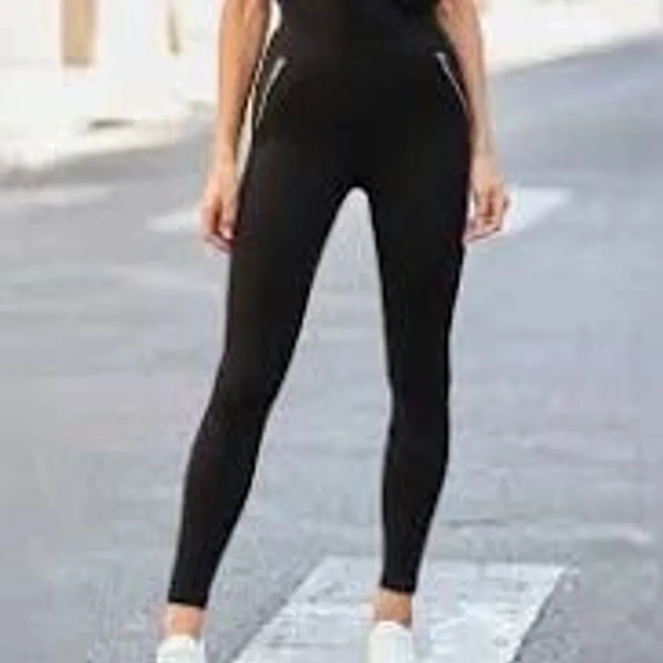 SOSANDER BLACK ZIP DETAIL PONTE LEGGING BLACK SIZE 20R