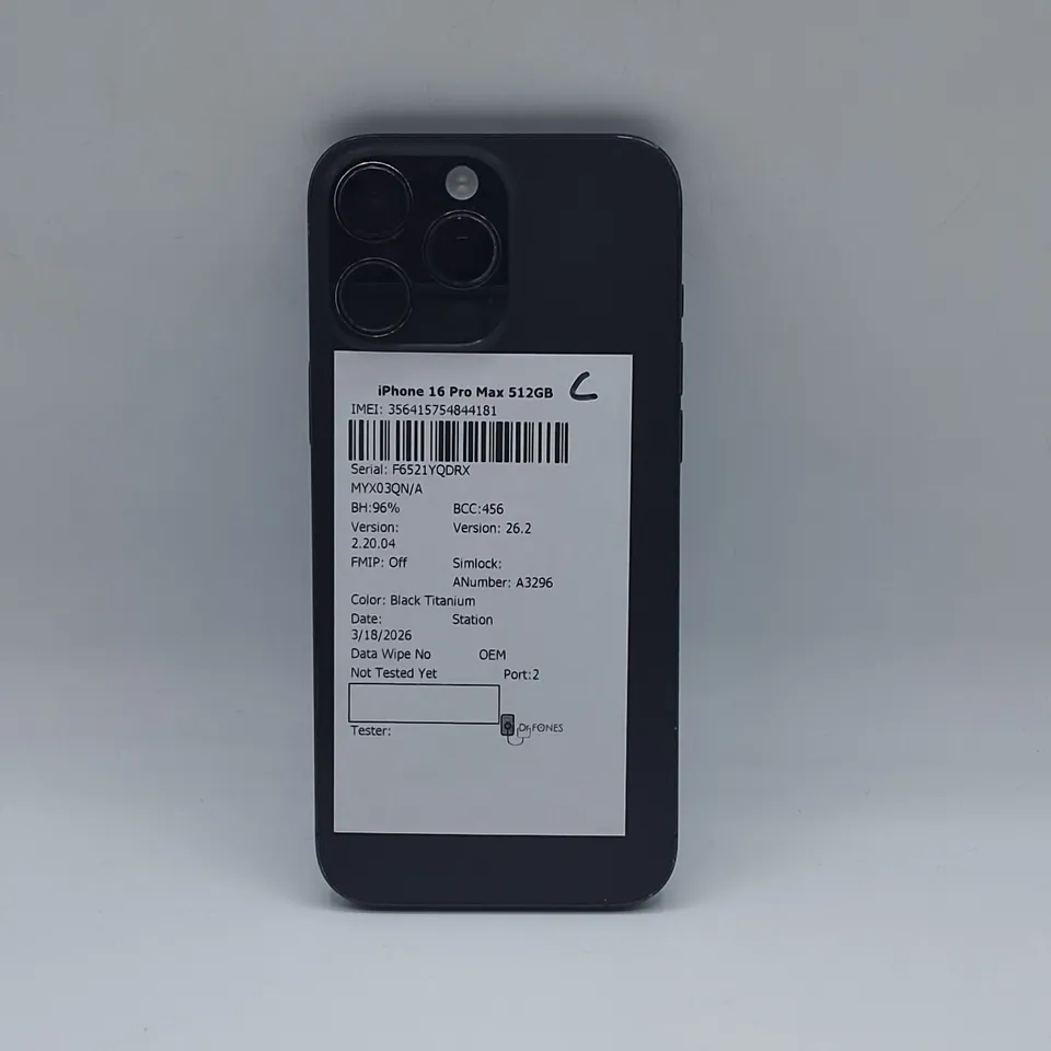 UNBOXED APPLE IPHONE 16 PRO MAX 512GB IN TITANIUM BLACK