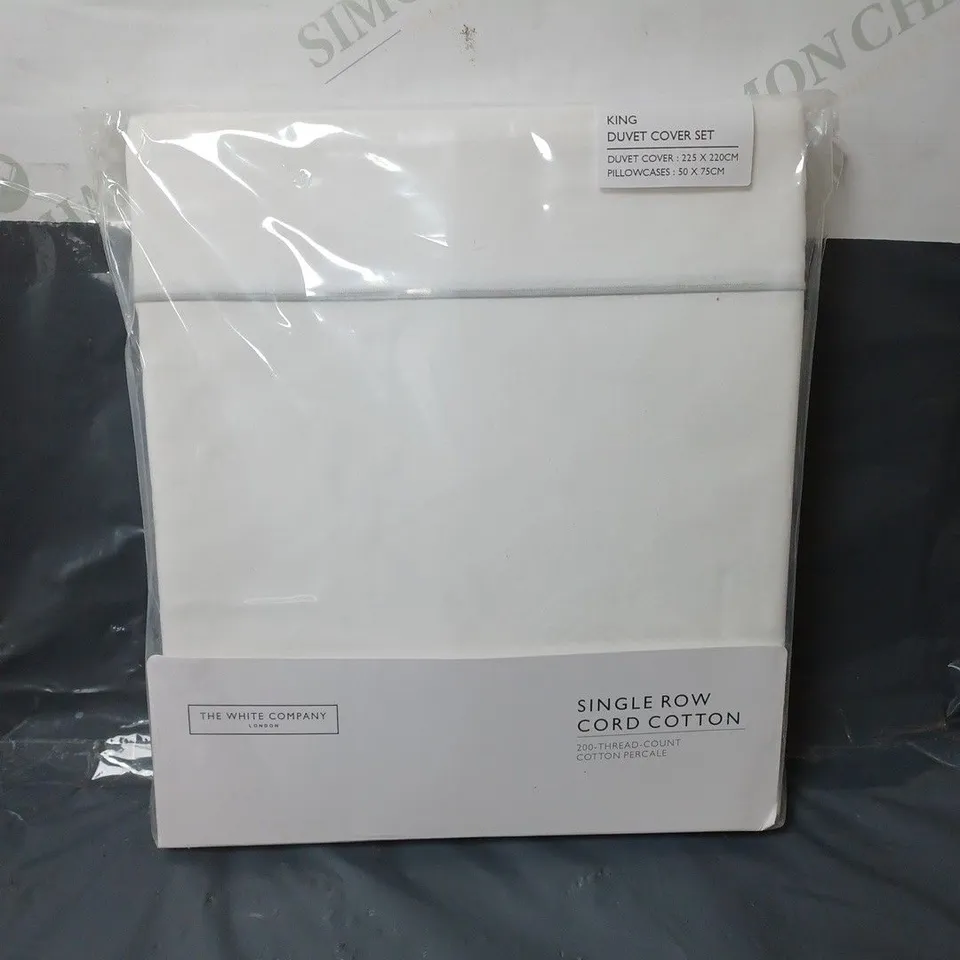 THE WHITE COMPANY SINGLE ROW CORD COTTON KING DUVET COVER SET