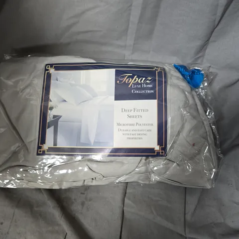 APPROXIMATELY 20 TOPAZ HOME DEEP FITTED SHEETS - GREY - SIZE DOUBLE
