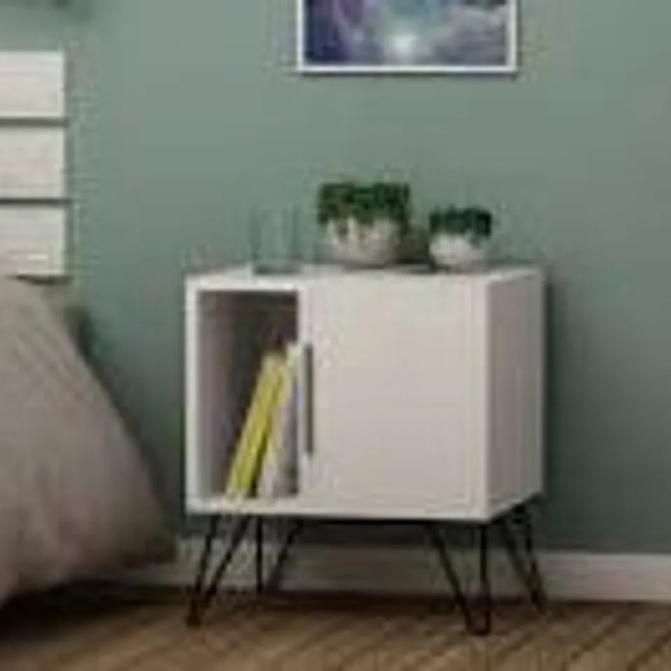 BOXED GLYNN KOM. - LIGHT MOCHA/ANTIQUE WHITE NIGHT STAND