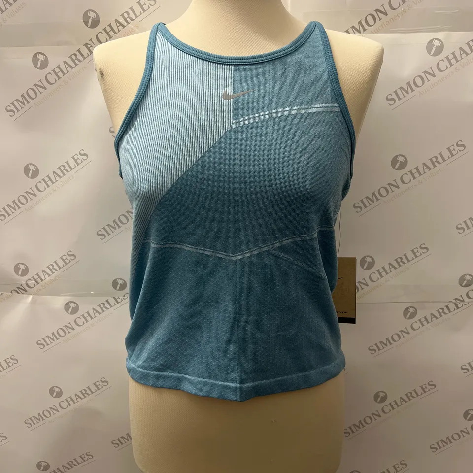 NIKE DRI-FIT SLIM FIT TRAINING VEST IN BLUE SIZE M