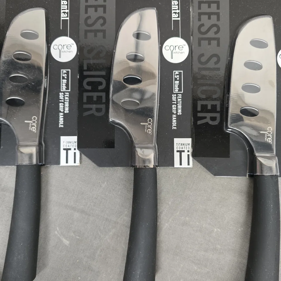 SET OF CORE KITCHEN ELEMENTAL CHEESE SLICER KNIVES 4.5" BLADE 