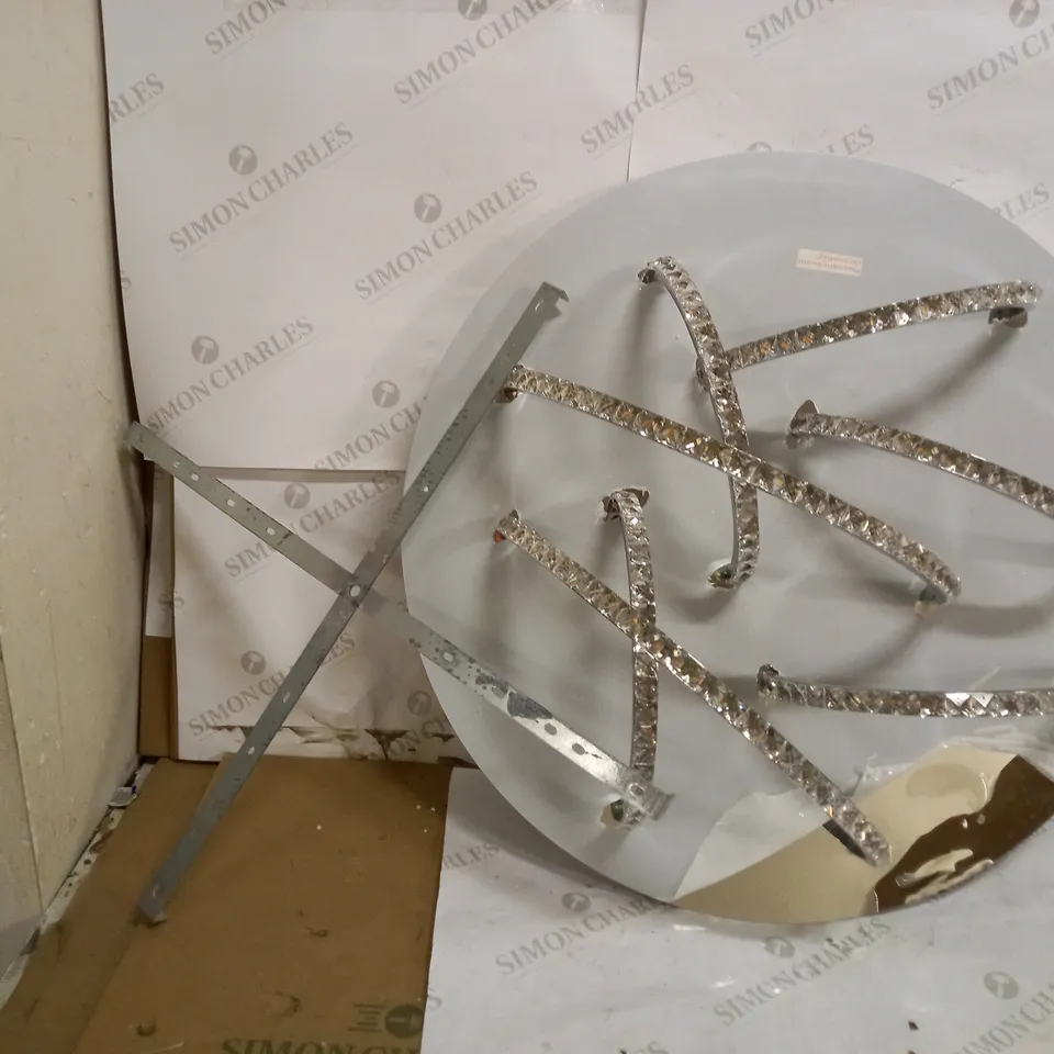 DAR LIGHTING ZANCARA 7LT FLUSH POLISHED CHROME AND CRYSTAL LED ZAN5050