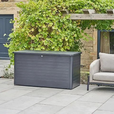 BOXED RHODE ISLAND LARGE GALVANISED STEEL CUSHION BOX ANTHRACITE