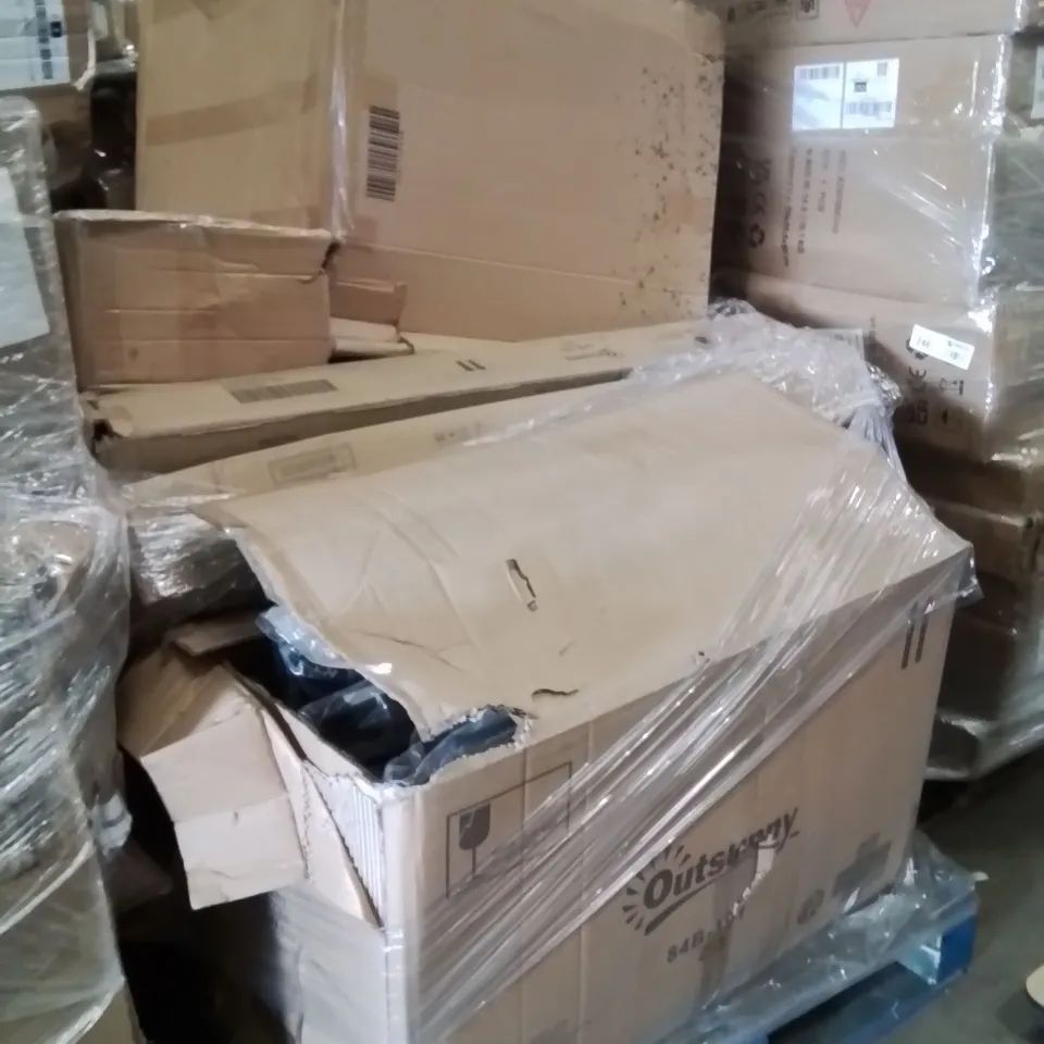 PALLET OF ASSORTED HOUSEHOLD GOODS AND PRODUCTS TO INCLUDE;DINING CHAIR,SUN LOUNGERS,MOSQUITO NET