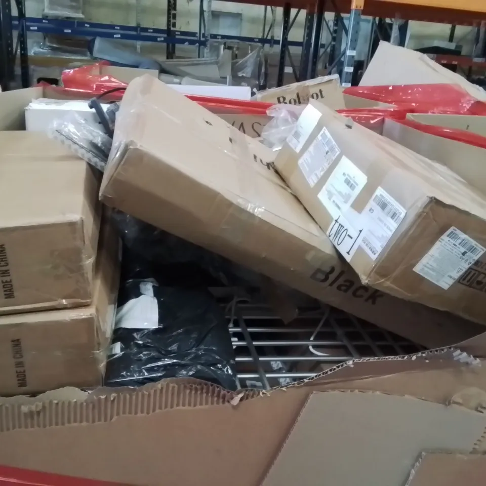 PALLET OF ASSORTED HOUSEHOLD GOODS AND PRODUCTS TO INCLUDE;AREA RUG,SHEARS,SHOERACK