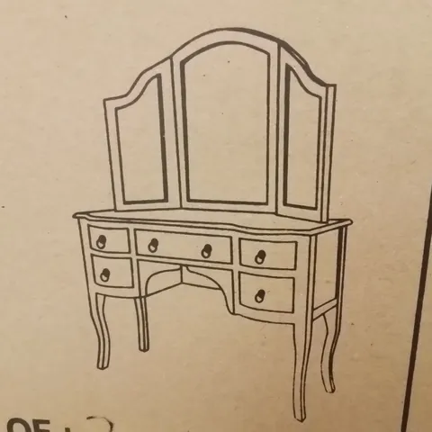 BRAND NEW HOMESDIRECT365 A6 DRESSING TABLE WITH MIRROR (2 BOXES)