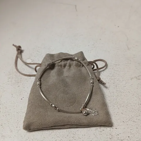 CLOGAU STERLING SILVER BRACELET WITH LEAF CHARM