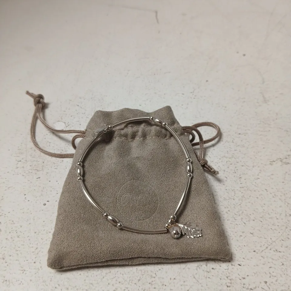 CLOGAU STERLING SILVER BRACELET WITH LEAF CHARM