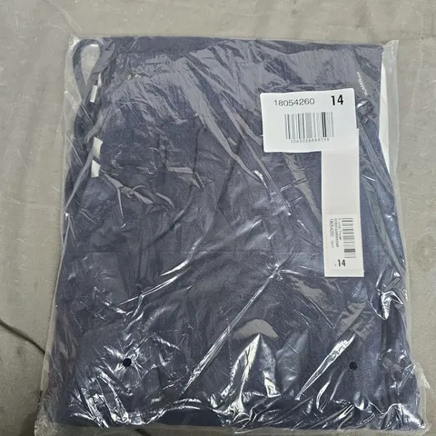 BAGGED ROMAN LINEN TROUSERS IN NAVY - SIZE 14