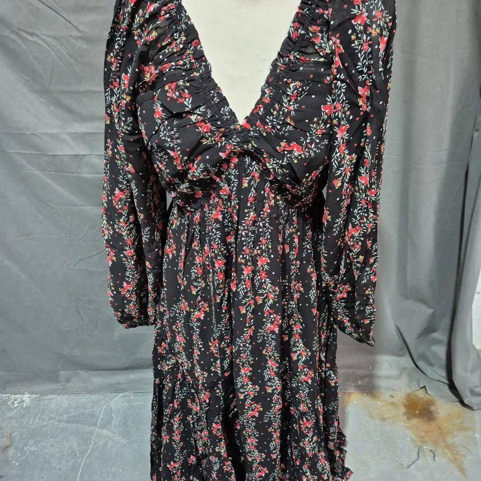 MINT VELVET BOHO MAXI DRESS IN FLORAL PRINT SIZE 12