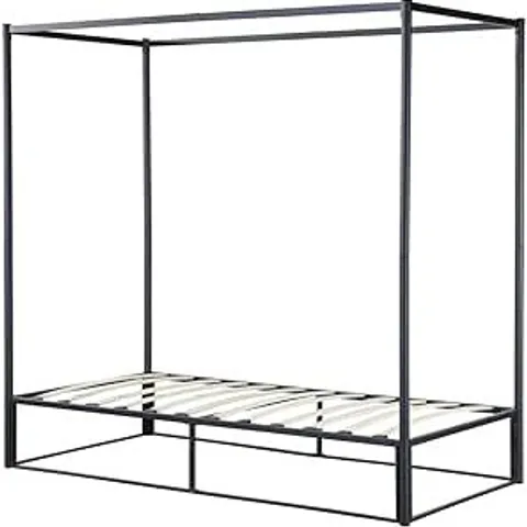 BOXED BIRLEA 90CM FARRINGDON METAL 4 POSTER BED BLACK